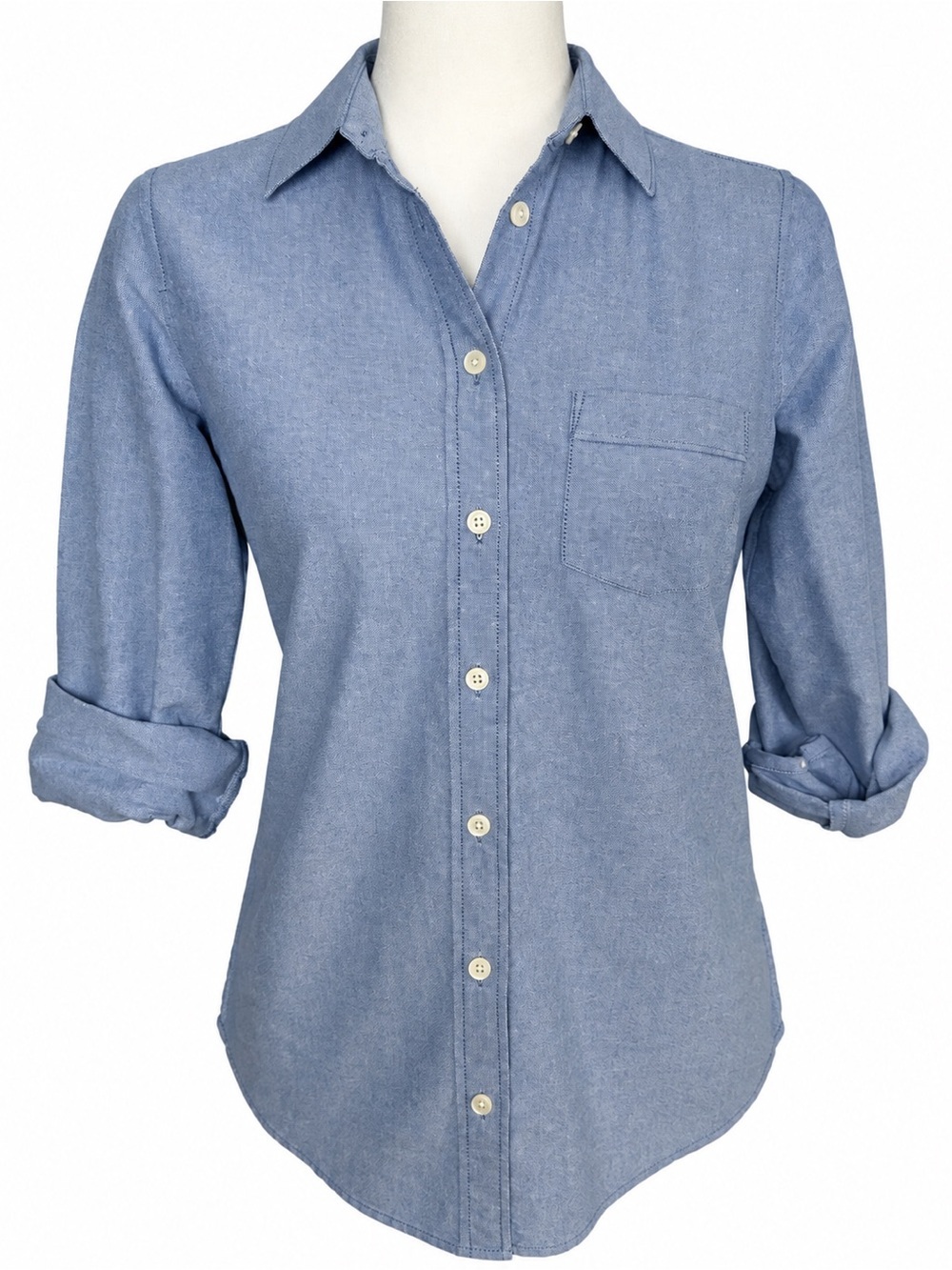 J.Crew Factory Blue Chambray Button Down Shirt XS